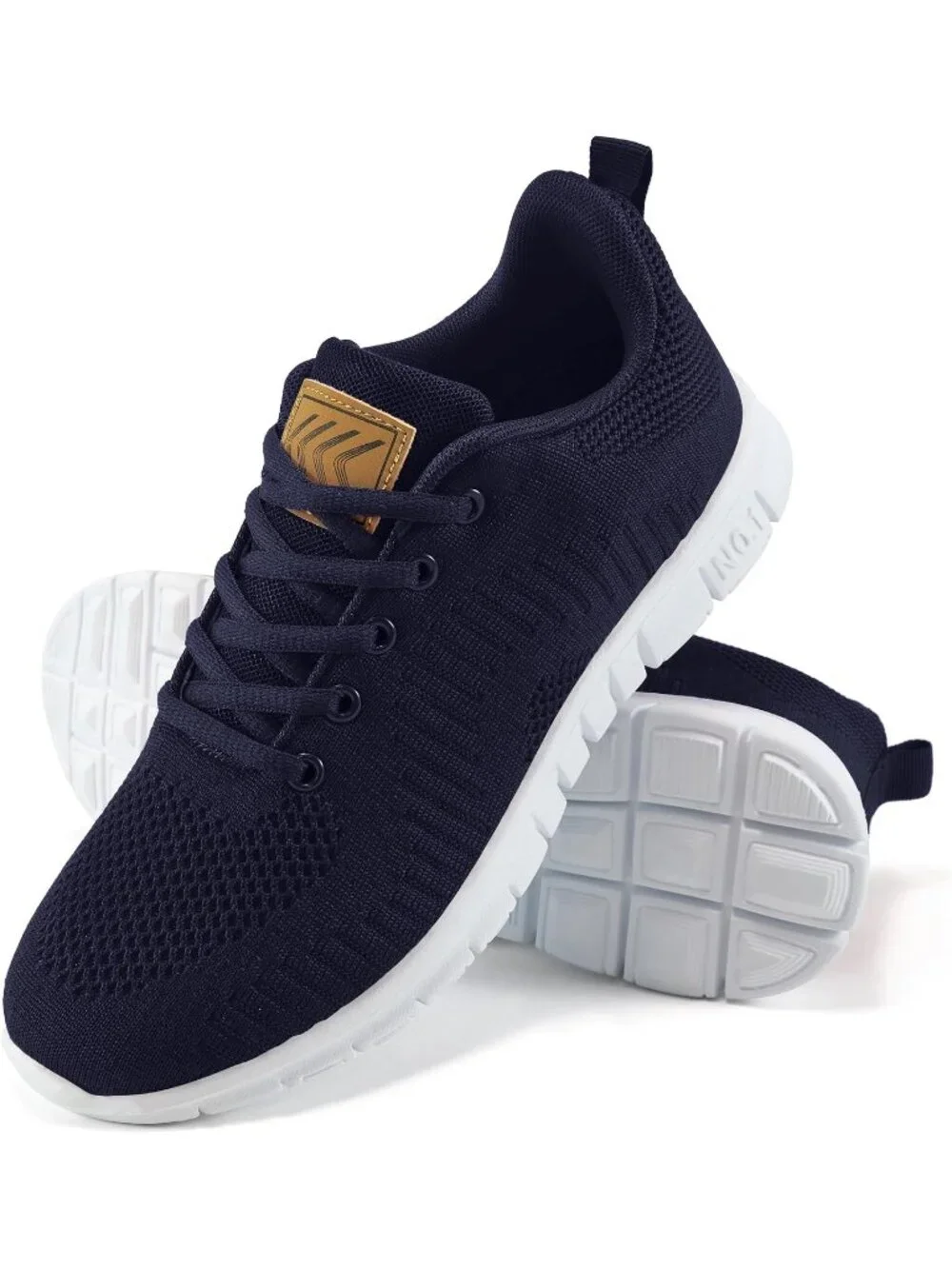 Women's Dark Blue Lightweight Non Slip Comfortable Breathable Pull On Sneakers